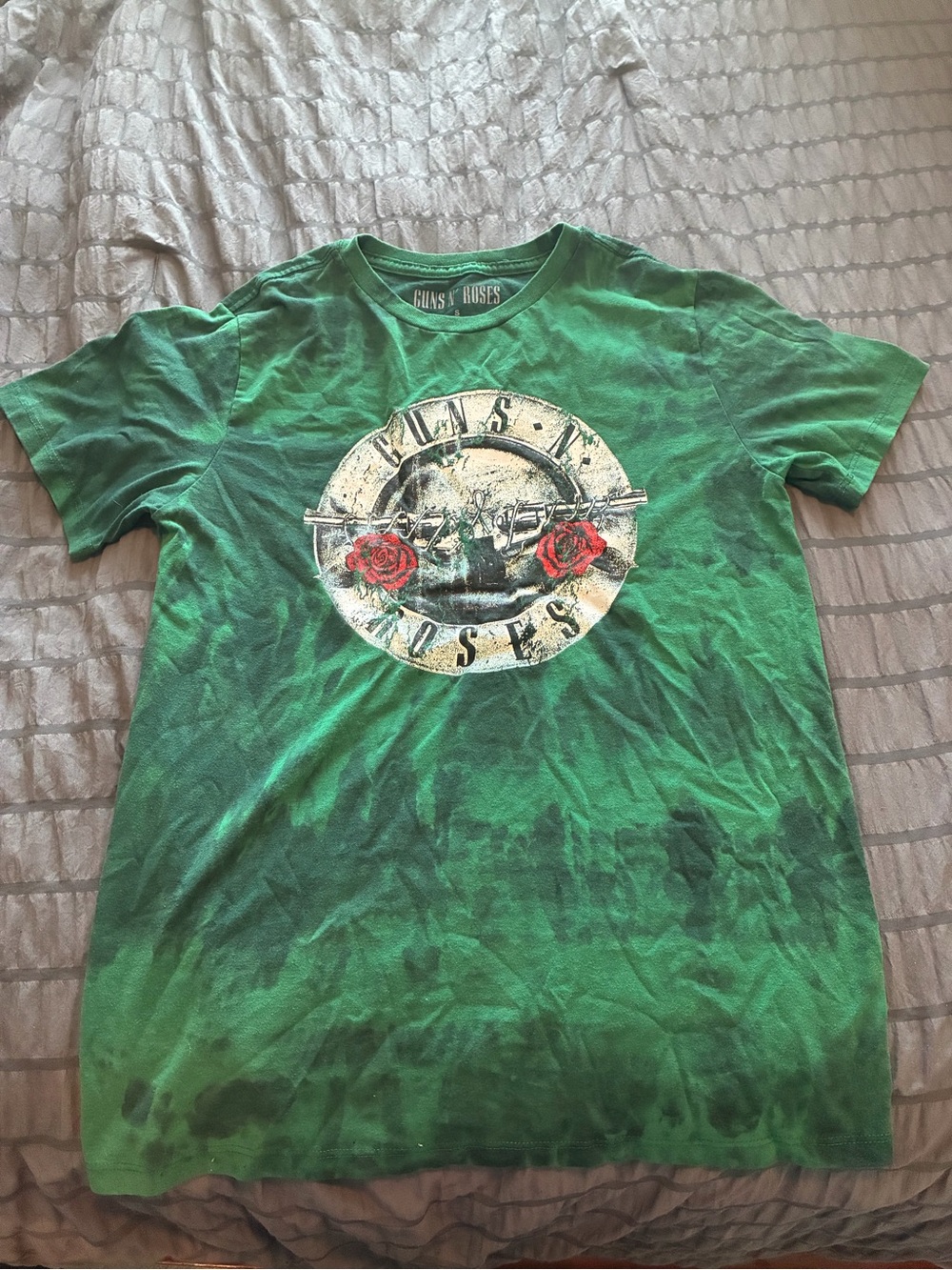 Guns N' Roses Green Tie Dye Graphic Tee - Short Sleeve Unisex Shirt